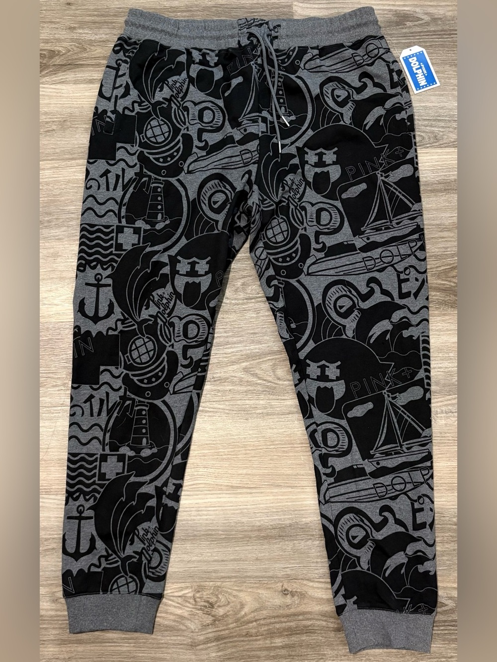 Pink Dolphin Mens Sweatpants Size 36 (Large) Pull On Jogger Rare MSRP $88 NWT